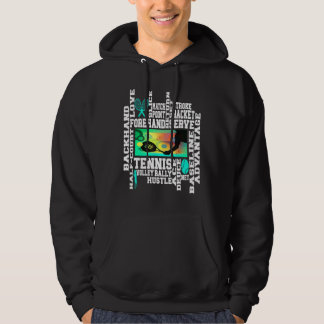 Tennis Decor Print Theme Appreciation Print Hoodie