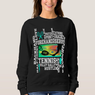 Tennis Decor Print Theme Appreciation Print Sweatshirt