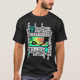 Tennis Decor Print Theme Appreciation Print T-Shirt