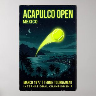 Tennis décoration murale Acapulco Open, Ciel noctu