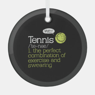 Tennis Definition Glass Ornament