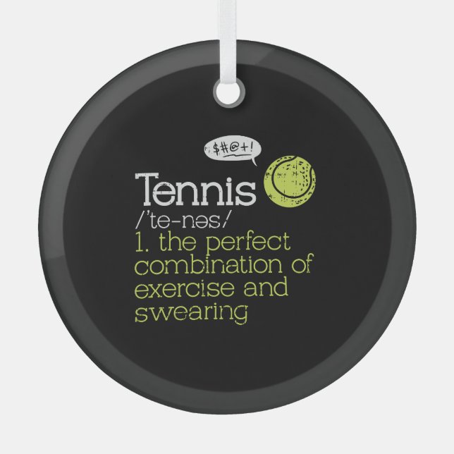 Tennis Definition Glass Ornament (Front)
