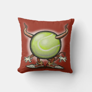 Tennis Demon Throw Pillow