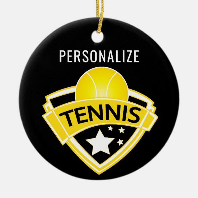 Tennis Design Ceramic Ornament (Front)