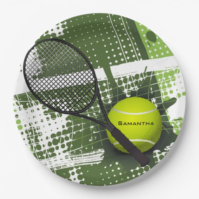 Tennis Design Paper Party Plate (Front)