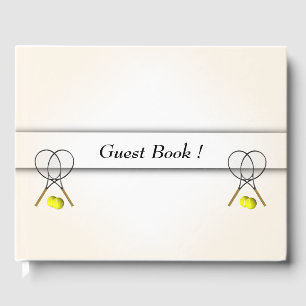 Tennis Design Personal Text Spine Guest Book