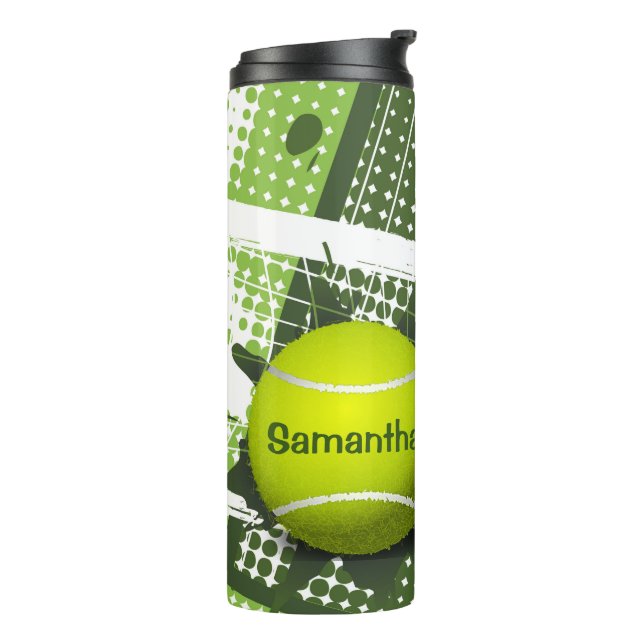 Tennis Design Thermal Tumbler (Rotated Left)