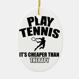 Tennis designs ceramic ornament