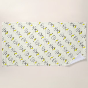 Tennis Doubles Cream Beach Towel