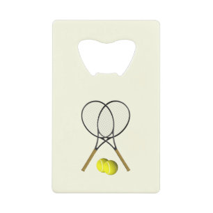 Tennis Doubles Cream Credit Card Bottle Opener