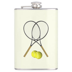 Tennis Doubles Cream Hip Flask