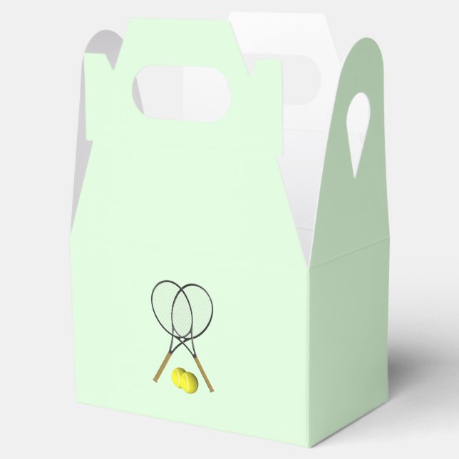 Tennis Doubles Green Favor Box (Opened)