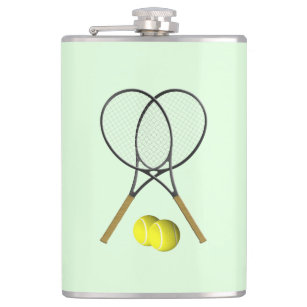 Tennis Doubles Green Hip Flask