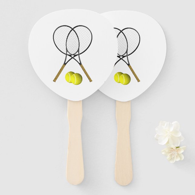 Tennis Doubles  Hand Fan (Front and Back)