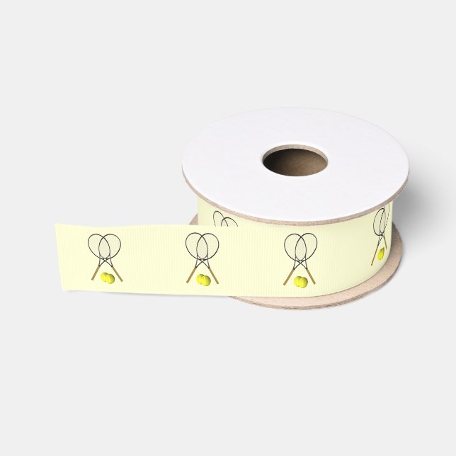 Tennis Doubles Yellow Grosgrain Ribbon (Spool)