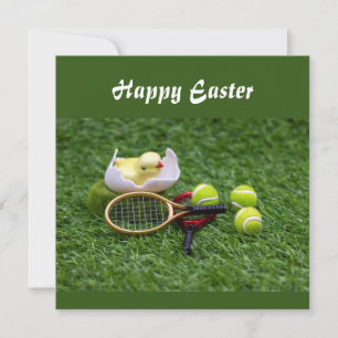 Tennis Easter holiday with racket and balls Card