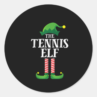 Tennis Elf Matching Family Group Christmas Party Classic Round Sticker