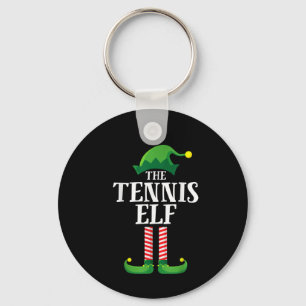 Tennis Elf Matching Family Group Christmas Party Keychain