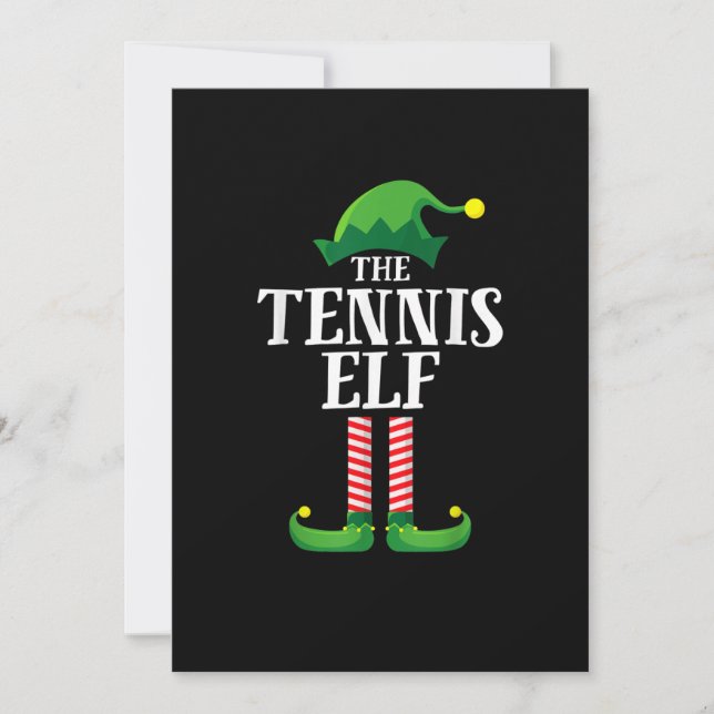 Tennis Elf Matching Family Group Christmas Party Save The Date (Front)