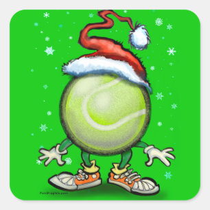 Tennis Elf Square Sticker