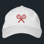 Tennis Embroidered Hat<br><div class="desc">Red tennis racquets.</div>