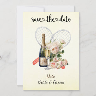 Tennis Enregistrer la date Mariage Fête Invitation