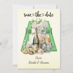 Tennis Enregistrer la date Mariage Fête Invitation