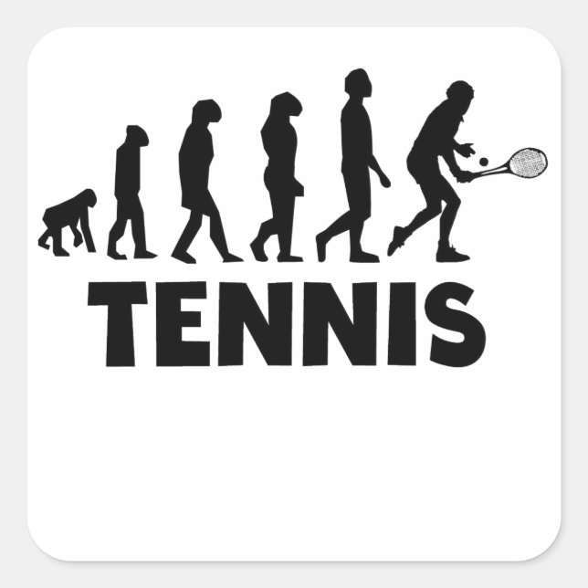 Tennis Evolution Square Sticker (Front)