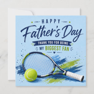 Tennis Father’s Day Card for Dad Blue Watercolor 