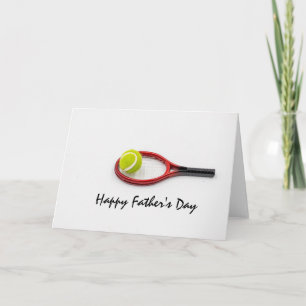 Tennis  Father's Day with ball and racket on white Card