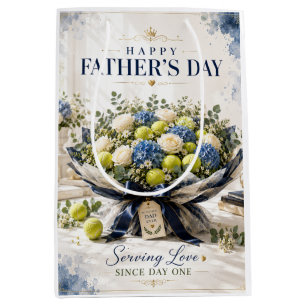 Tennis  Father's Day with racket and flowers Medium Gift Bag
