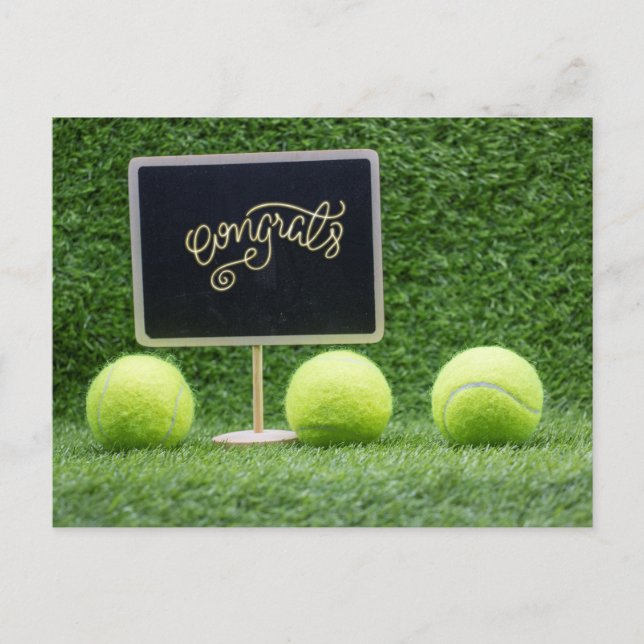 Tennis Félicitations pour le joueur Carte Postale (Devant)
