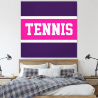 TENNIS Fun Bold Athletic Purple Pink White Stripes