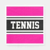 TENNIS Fun Bright Pink Black White Racing Stripes