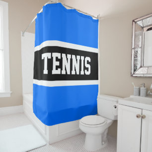 TENNIS Fun Sporty Bright Blue Black White Stripes