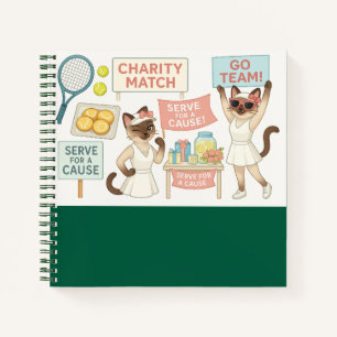 Tennis Fund Raiser for Cat Lovers Notebook