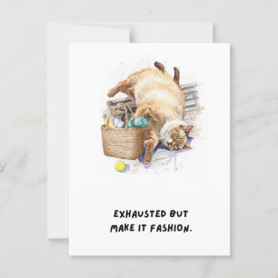 Tennis Funny Saying cat is resting Postcard