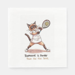 Tennis Funny Saying for Cat Lovers Napkin