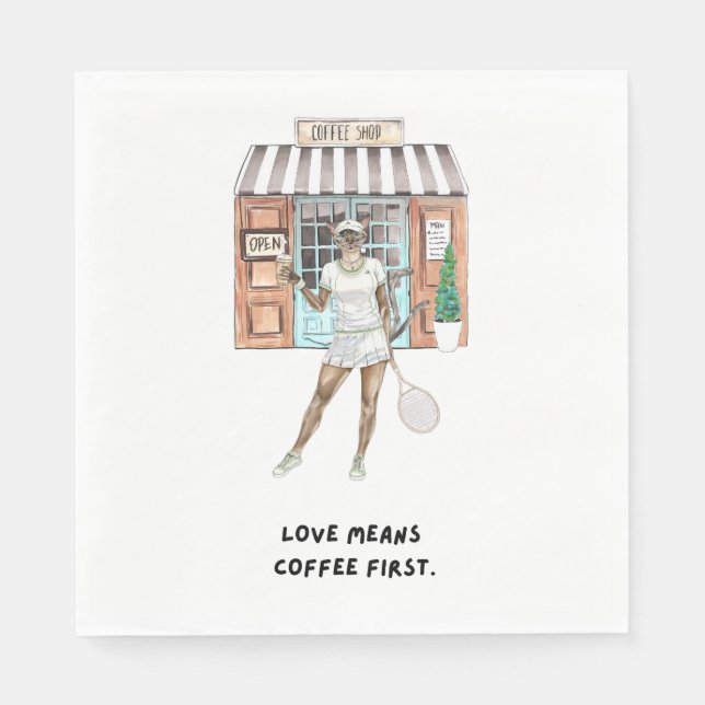 Tennis Funny Saying for Cat Lovers Napkin (Front)