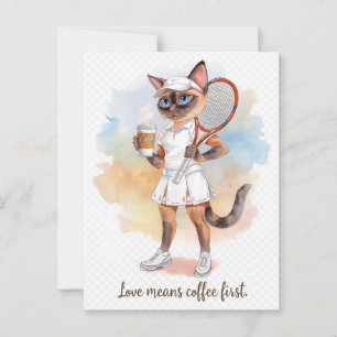 Tennis Funny Saying for Cat Lovers Postcard