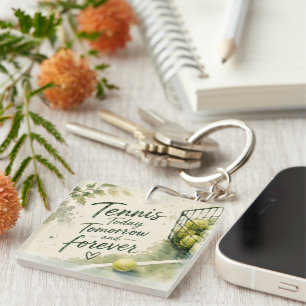 Tennis Funny Saying Keychain