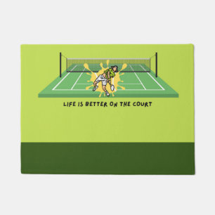 Tennis Funny saying Life is better on the court Doormat