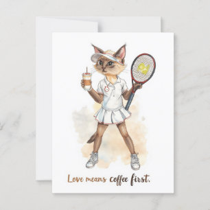 Tennis Funny Saying Love means Coffee first  Postcard