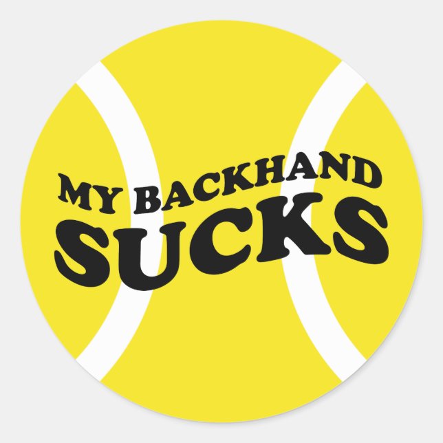 Tennis Funny Sticker - with humourous slogan joke (Front)