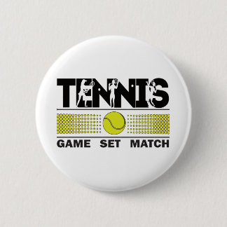 Tennis Game Set Match 2 Inch Round Button