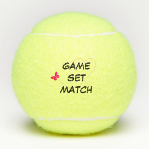 Tennis Game Set Match Butterfly Love Personalized Balls