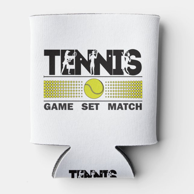 Tennis Game Set Match Can Cooler (Front)