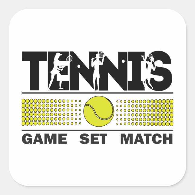 Tennis - Game Set Match  Square Sticker (Front)
