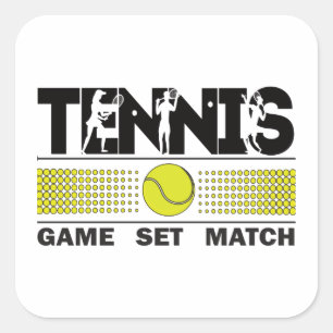 Tennis - Game Set Match  Square Sticker