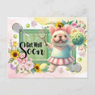 TENNIS Get well soon for Dog Lover Postcard